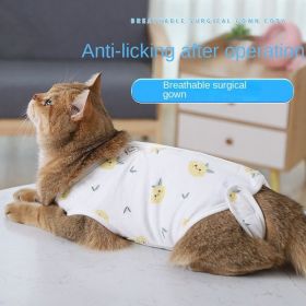Sterilization clothing for cats in summer, thin female cat surgical clothes, weaning clothing (Color: Lemon cat surgical suit, size: S)