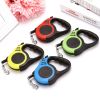 Dog Leash Retractable for Small Medium Dog up to 33lbs Nylon Tape/Ribbon Anti-Slip Handle One-Handed Brake Pause Lock